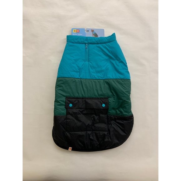 LEGO x Target Dog Coat - XL - Blue/Green/Black puffer jacket - Picture 2 of 2